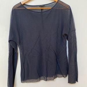 COS blue sheer blouse